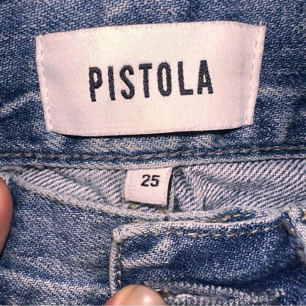 Pistola Light Blue Distressed Woman’s Boyfriend Jeans Size 25 Preppy Picnic Mood - Picture 2 of 14